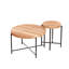Ensemble de tables basses et tables de bout 2 pièces en bois naturel et brun avec finition imperméable et bacs de rangement