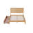 Bed with Rattan Headboard, Two Storage Drawers, Rubber Wood Bed with Enhanced Support Salts and Feet-561160252-561160386