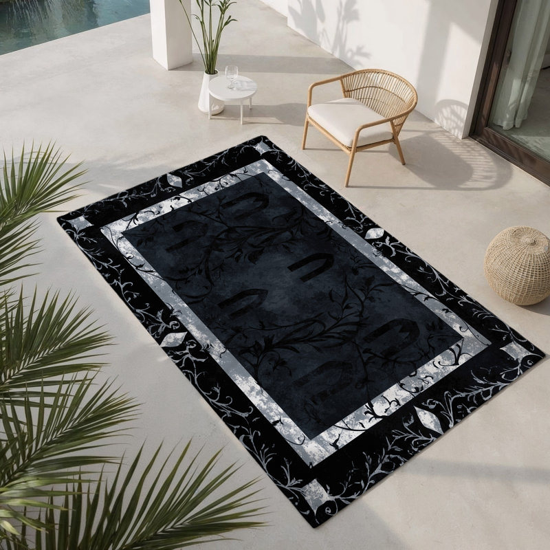 Tapis intérieur et extérieur Granite Bloom, Rectangle 5 pi x 7 pi