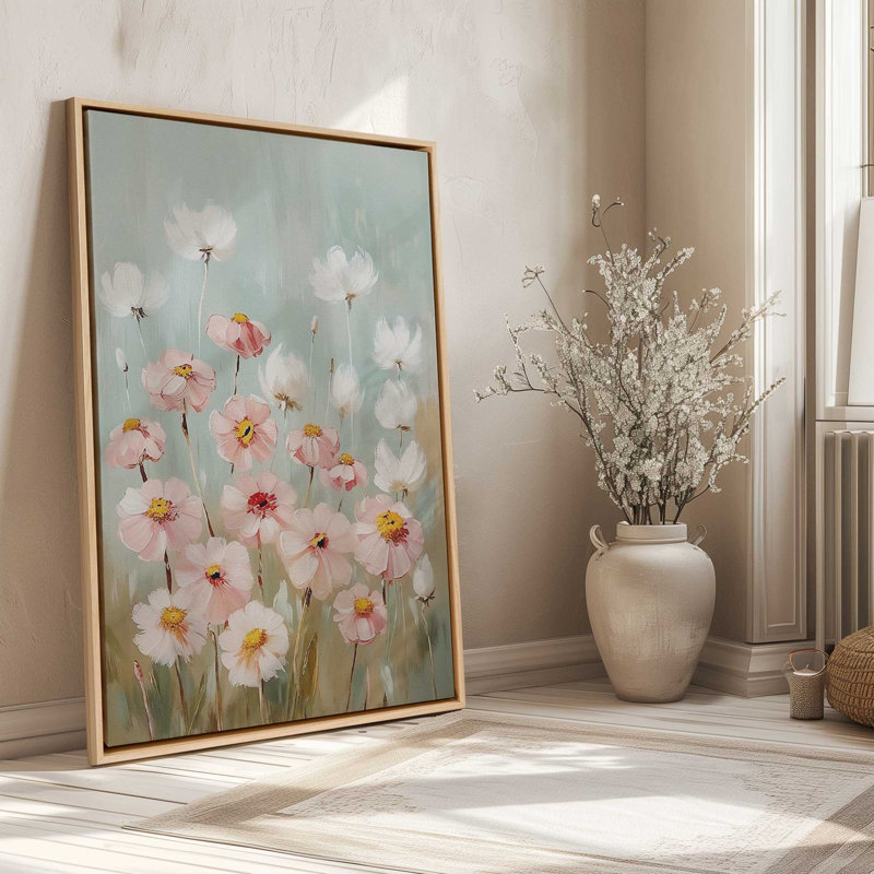 Murmures de fleurs, H 18,75 po x l 12,75 po, Impression encadrée sans passe-partout, Or poli