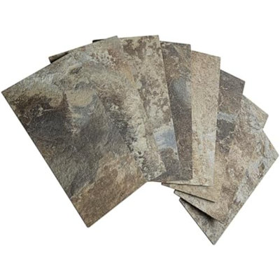 4 carreaux de mur dosseret en ardoise beige et brun 4 pièces, carrelage adhésif en faux PVC 3 po x 6 po pour cuisine, salle de bain, buanderie, camping-car, foyer