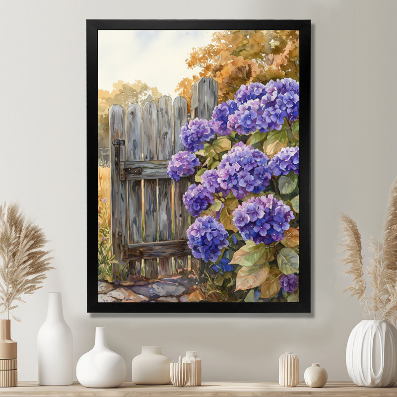 Demi - impression sur toile florale, H 32 po x l 24 po, Noir, noir, noir, noir, Reproduction encadrée d'une seule photo