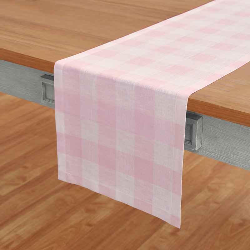 Contempo - 100% Pure Linen Table Runner, 36" x 14", Natural/Red