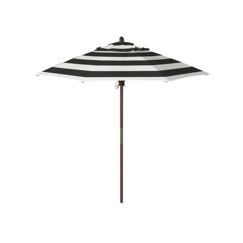 Parasol de marché 7 pi 6 po Arlo, Cabana classique à rayures noires Sunbrella®