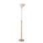 Luna Arc Lamp - Mid-Century Modern, Weather Brass Finish, Marble Base, Linen Drum Shade, Dimmable, 92" Height, Matte Black/Gold-668120728