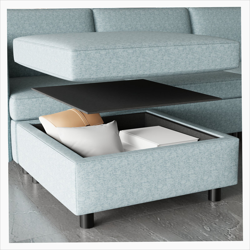 Armless Seat for Modular Sectional Sofa with Storage for Living Room