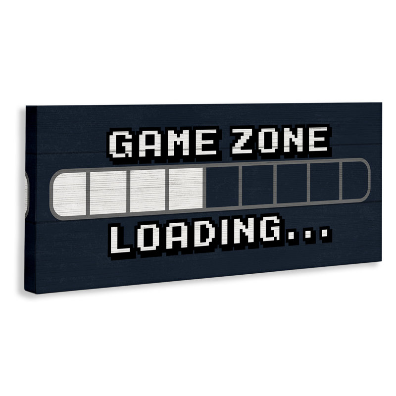 «Game Zone chargement Pixel texte vidéo Gamer» par Lil 'Rue - impression, H 20 po x l 48 po