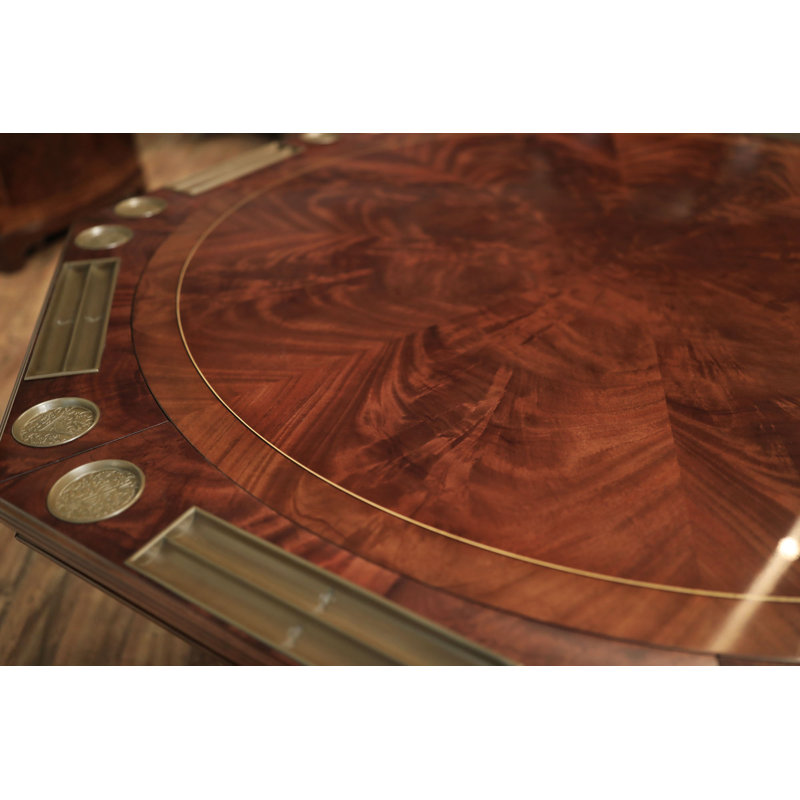 Round Expanding Dining Table & Poker With Table Two Leaf Storage Cabinets