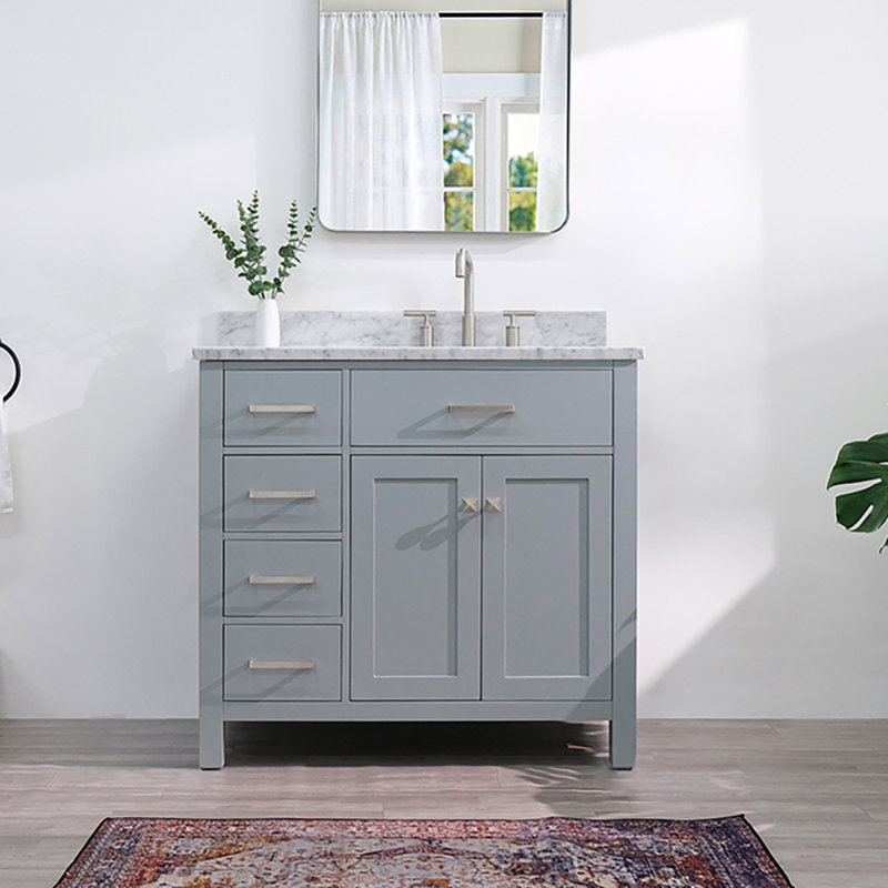 Ensemble de meuble-lavabo simple 43 po Aberdeenshire, gris