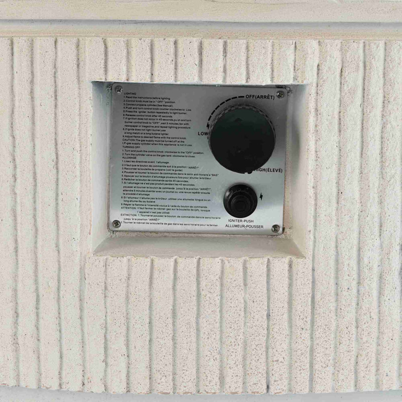 Foyer d'extérieur au propane à rayures verticales MGO, Beige