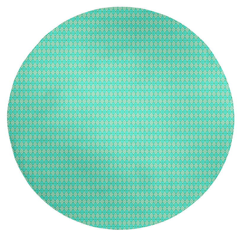 Chenille Geometric Indoor Rug, Round 5'