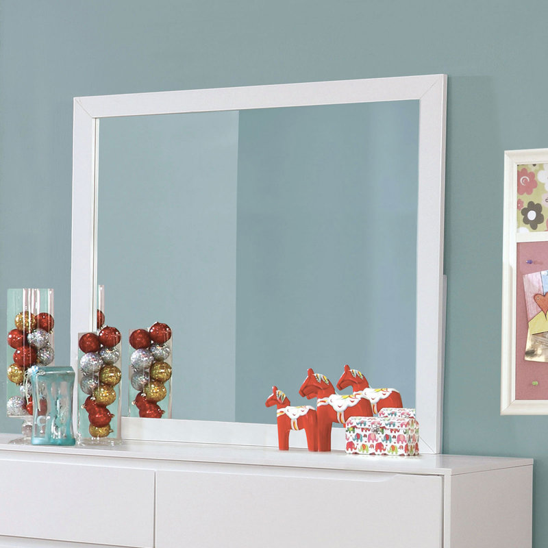Miroir de commode modern Chilhowee, Blanc