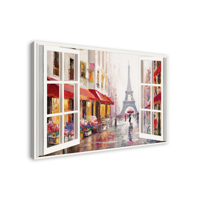 Art sur toile peint Paris, H 32 po x l 48 po x P 1,25 po
