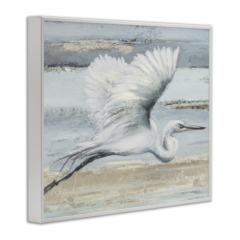 «Giclée d'art», design par Patricia Pino, H 16 po x l 20 po, Estampe numérique encadrée blanc bord de mer