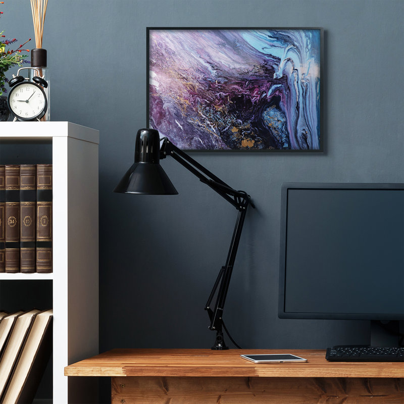 « abstract liquide purple blue texture » par leticia herrera-impression photo, H 24 po x l 30 po x P 1,5 po