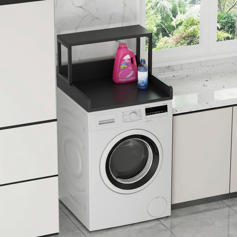Washer Dryer Countertop, Wooden Countertop for Washer and Dryer, (Black), 16.7"H x 54"W x 27.5"D