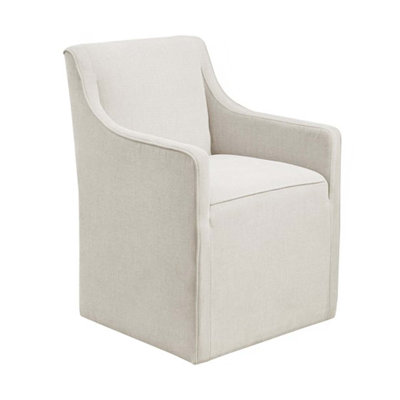Skirted Dining Arm Chair With Casters