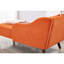 Fauteuil élégant en velours orange avec un revêtement doux -