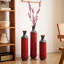 Ensemble de 3 grands vases de plancher rustiques en métal au fini artisanal, texture brûlée à la main pour un décor de maison de campagne moderne et industriel
