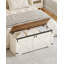 Coffre de rangement 47,2 po, grand coffre de rangement avec 2 charnières, banc en bois de style campagnard, coffre de rangement relevable, coffre d'entrée pour chambre à coucher, salon, blanc-110526353-110526352