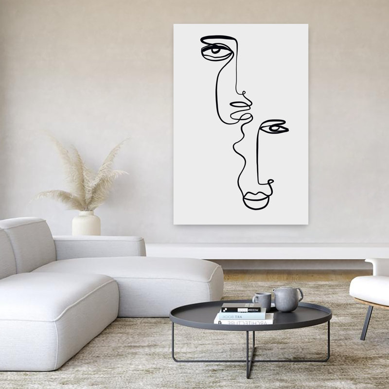 Faces 2 Minimalist Abstract Art, 60" H x 40" W