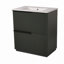 Meuble-lavabo de 30 po avec lavabo, rangement en contreplaqué flottant, capteur de lumière, lavabo en céramique, plateau en pierre frittée Calacatta Gold, pré-assemblé-118401286