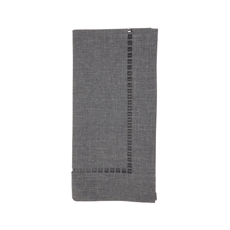 Laser-Cut Hemstitch Napkin (Set of 4), Dark Gray