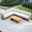 Ensemble de conversation modulaire de patio pour 6 personnes avec coussins Acacia