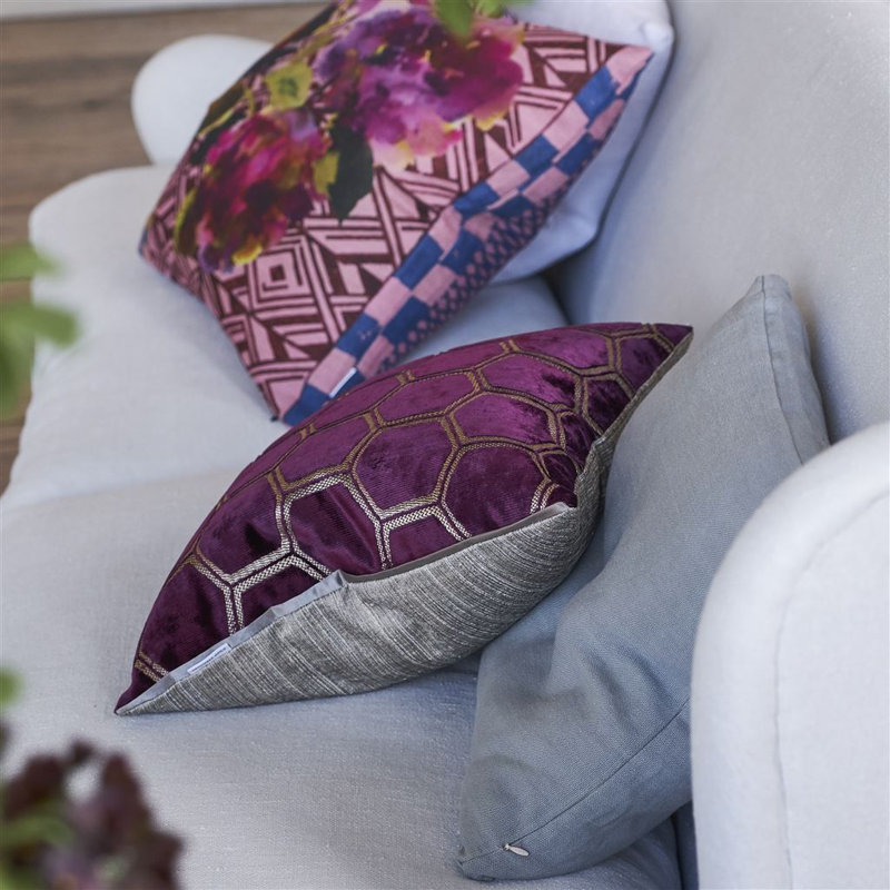 Manipur Velvet Decorative Pillow, Jade, 17"H x 17"W
