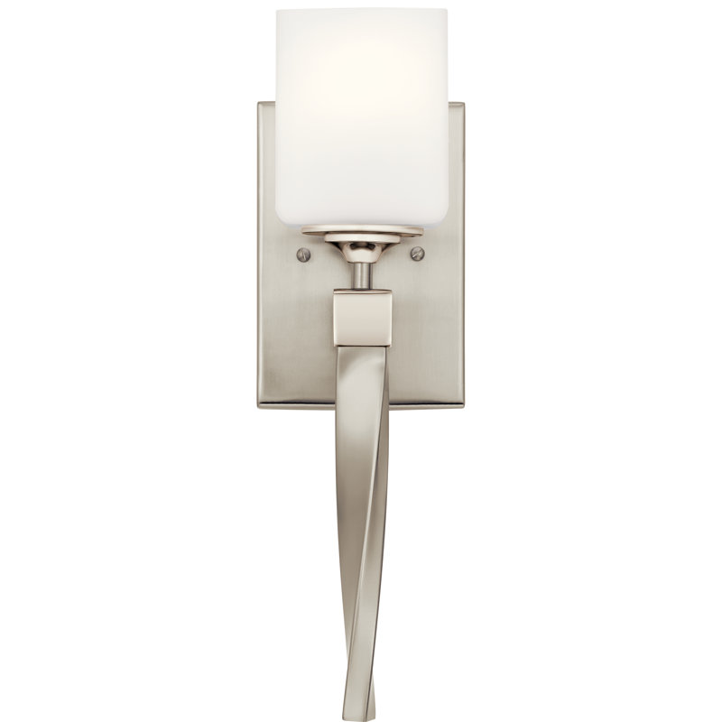 Applique murale à bras 1 lumière, Nickel brossé
