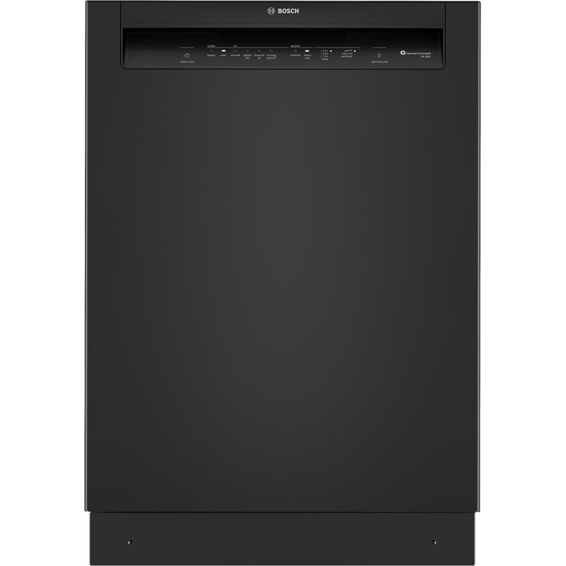 300S 24" Recessed Handle Dishwasher SS, Black