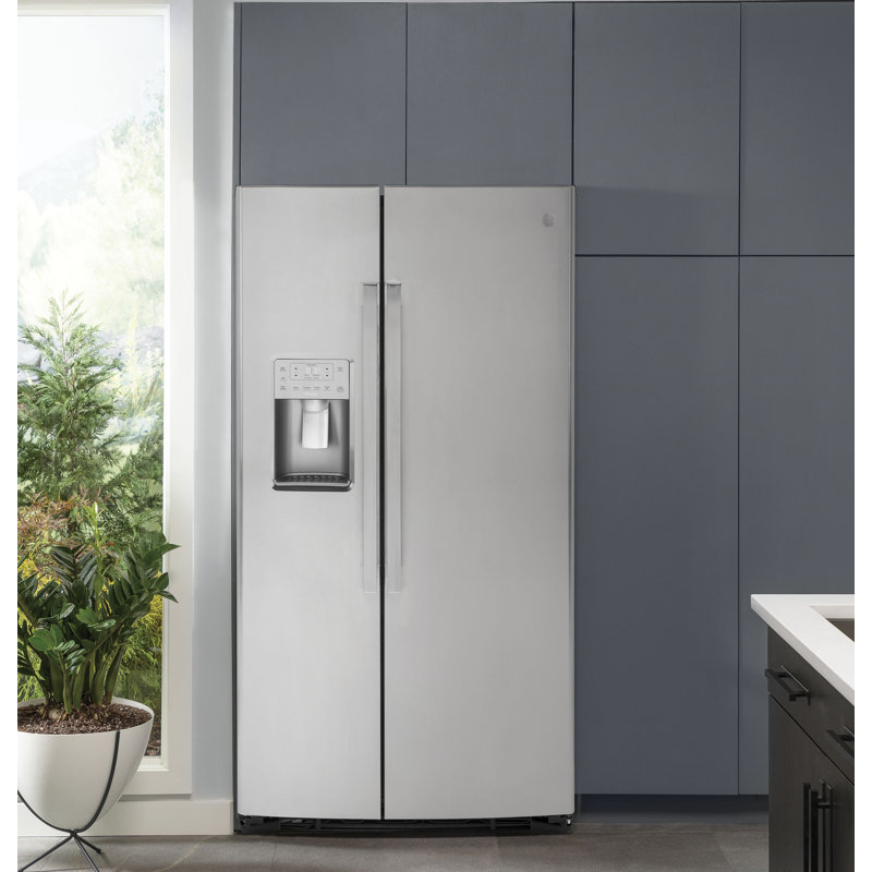 35.75" Side by Side 25.3 cu. ft. Energy Star Refrigerator with Fingerprint Resistant Finish