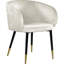 Chaise d'appoint en velours beige à dossier tonneau avec pieds dorés, siège de salle à manger rembourré pour la cuisine ou le salon