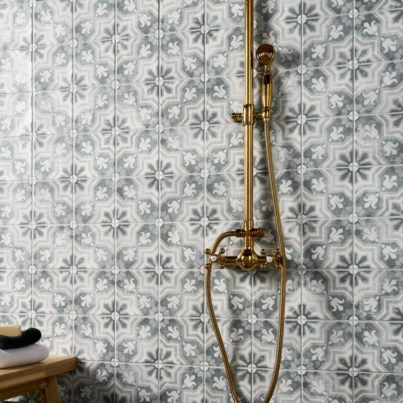 Paula Purroy Talia 5.11 In. X 5.11 In. Matte Ceramic Wall Tile (6.02 Sq. Ft. / Case), Alta Blue Gray