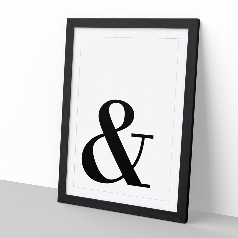And - Picture Frame Typography, Black, 65cm H x 48cm W x 2cm D