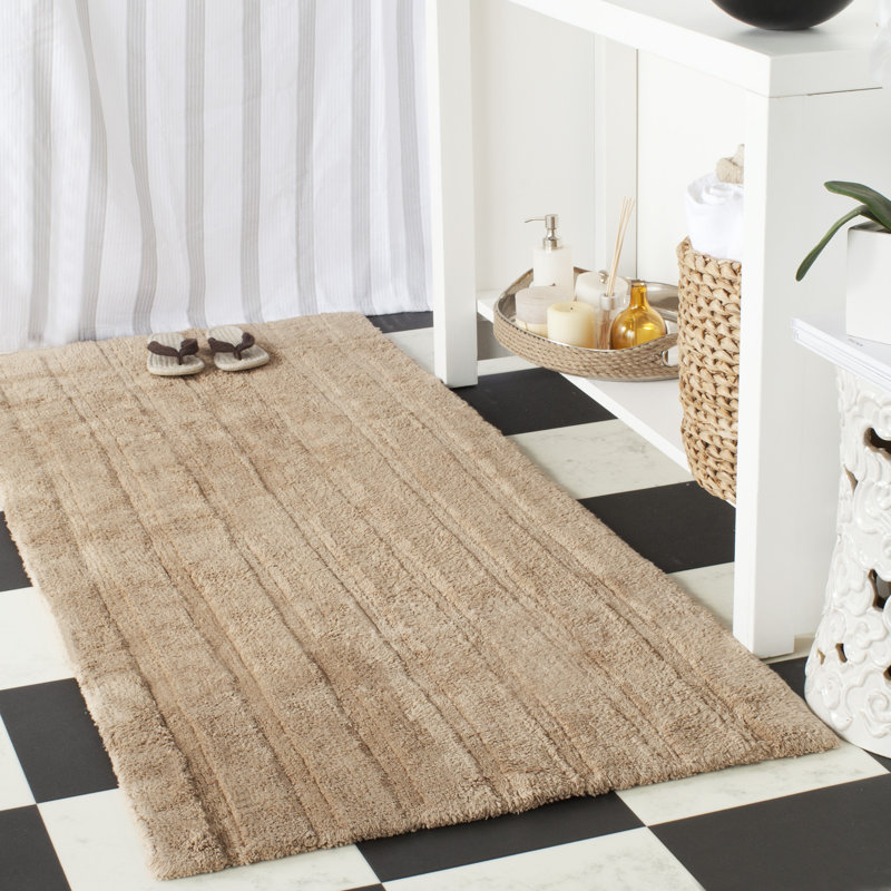 Plush Master Bath Hand Tufted Cotton Rug, Camel, Set of 2 - 72" L x 30" W