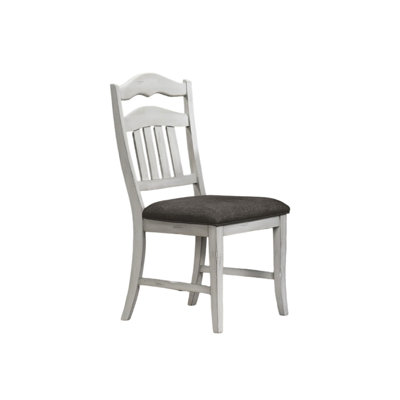 Chaises d'appoint de salle à manger de style moderne blanc antique, 2 pièces avec coussin en bois massif et dossier 2 pièces rembourré de mousse contemporaine