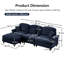  Canapé modulaire moderne en L à 3 places avec volants amovibles et jupes plissées Canapé confortable en chenille 3 places avec repose-pieds mobile-1750295180