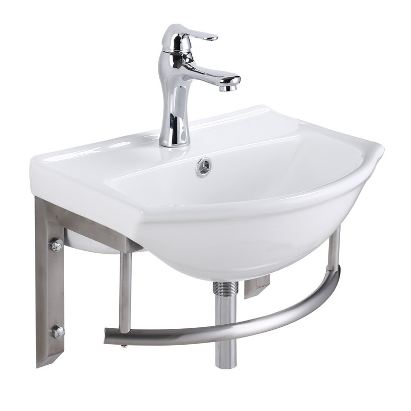 The Renovators Supply Inc. 13.75 " Vitreous China U-Shaped Bathroom Sink and Overflow Hole
