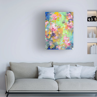 Wrapped Canvas Wall Art - Melissa Wang  'Abstract Garden of Light I' Wall Art for Living Room, Bedroom, or Office Décor  - 18x24