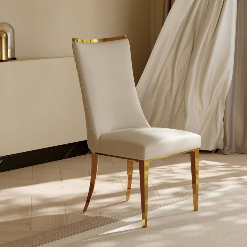 Tufted Velvet Upholstered Parsons Chair, 2