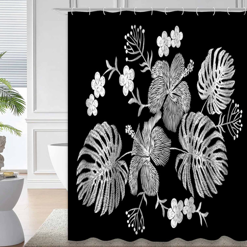 Rideau de douche imperméable Hibiscus Hawaiian, L 72 po x l 72 po