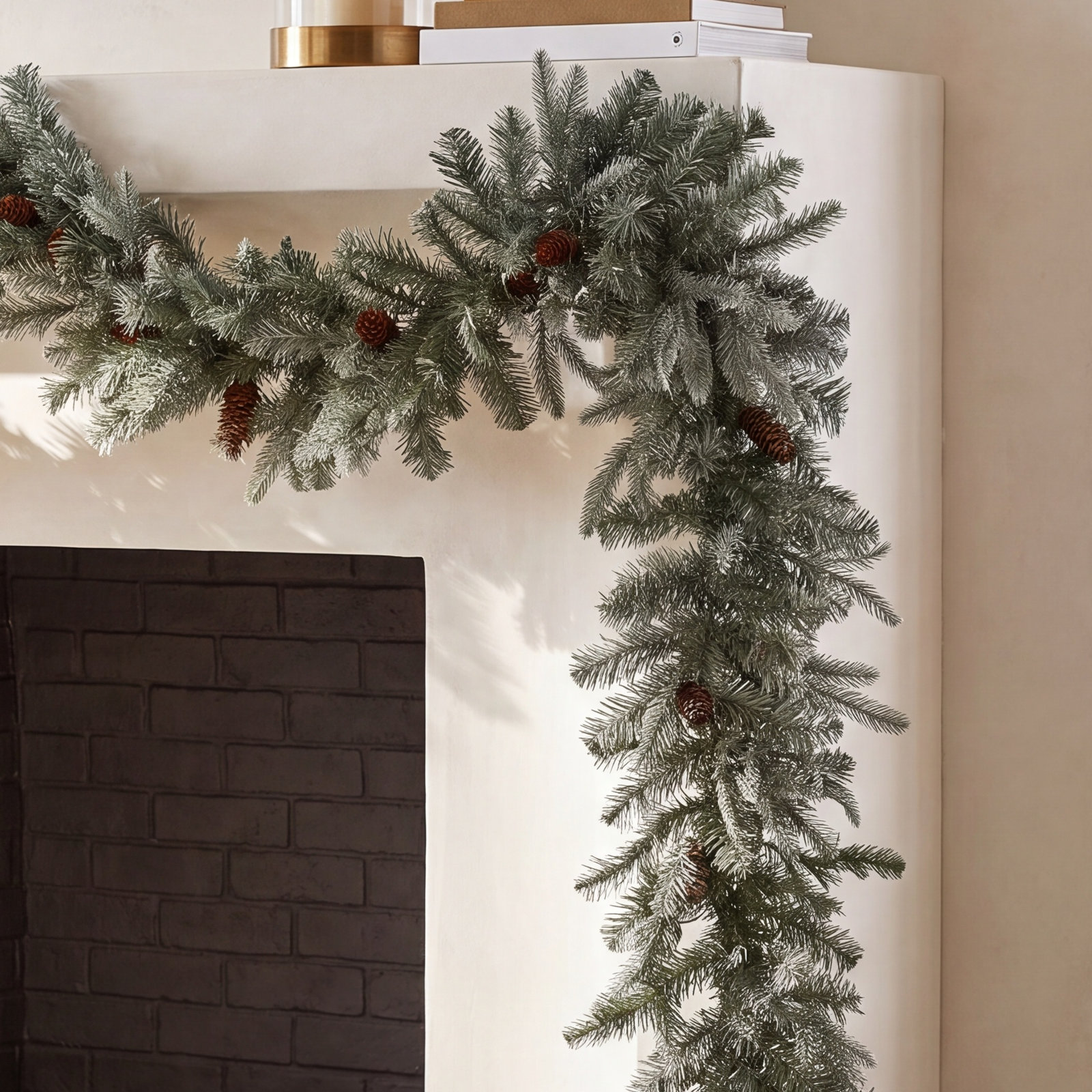 108" Frosted Pre-Lit Christmas Garland