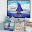 Voilier avec voiles bleues - peinture sur toile-67466305-67466321