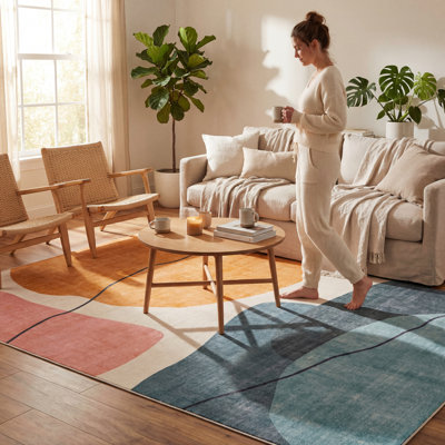  Tapis abstrait lavable Novessa