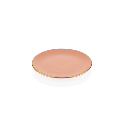 Elegant Ceramic Dessert Plate, Salmon Color, 7.5 x 7.5 x 0.4 inches | 100% Ceramic, Dishwasher Safe | Perfect for Serving Cakes, Desserts & Appetizers, Stylish Addition to Your Tableware Collection