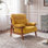 Chaise d'appoint Mid-Century avec structure en bois massif et coussins amovibles