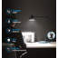Lampe de bureau à contrôle des mouvements, lumière de travail à intensité variable de 3 ctc pour le bureau à domicile, bras pivotant en métal réglable