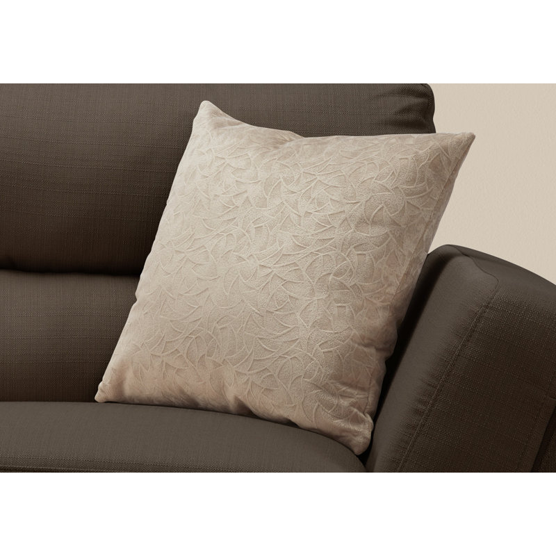 Coussin 100% coton à fermeture à glissière, Taupe abstrait