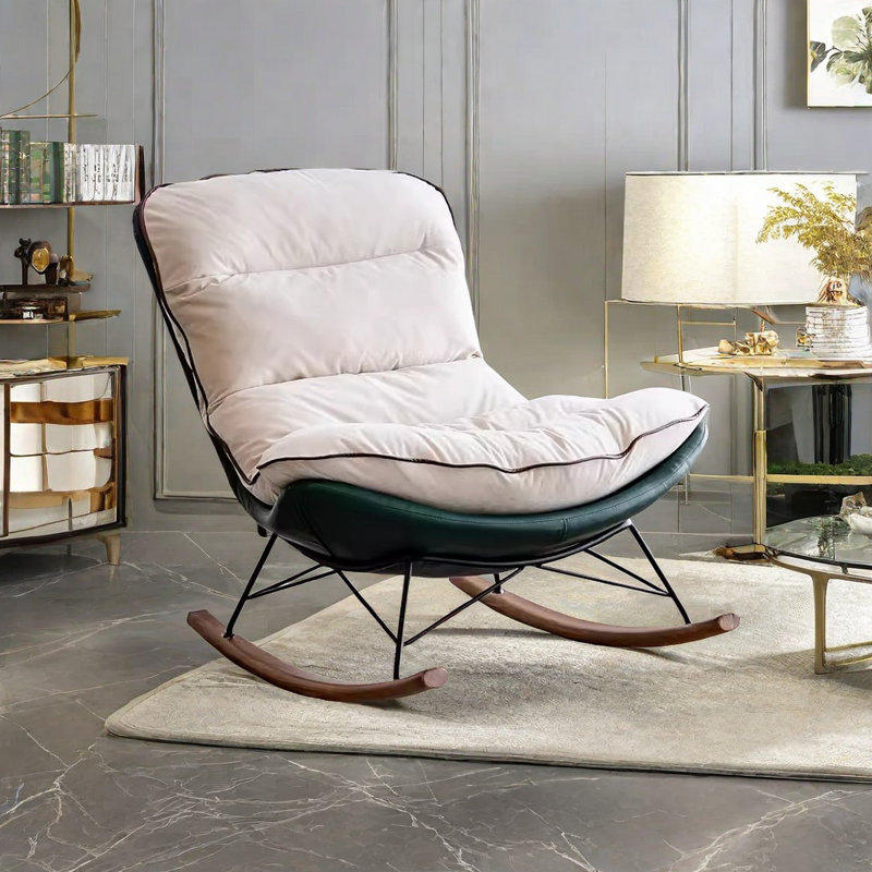 Chaise berçante de loisir légère et confortable, Vert Leathaire vert